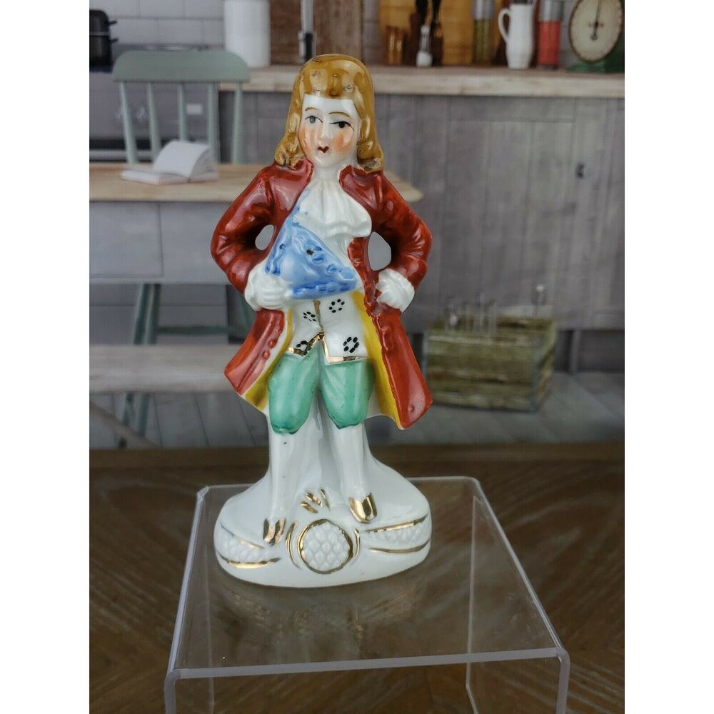 Porcelain Figurine Colonial Man Victorian Hand Painted Japan